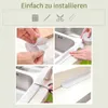 Weißes selbstklebendes Dichtungsband wird um eine Küchenspüle angebracht, mit Schritten des Abziehens, Auftragens und Schneidens Náhľad obrázku produktu