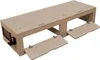 A wooden storage bench with hinged doors and a mesh basket. Anteprima dell’immagine prodotto