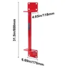 A red metal support pole with mounting plates at the top and bottom, with dimensions indicated by text overlays. Náhľad obrázku produktu