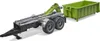 A toy model of a hooklift trailer with a green skip bin attached, shown on a white background. Podgląd zdjęcia produktu