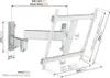A diagram showing the dimensions and specifications of a wall mount for a television. Voir les images du produit
