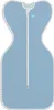 A blue swaddle sack with a white zipper and gray and white striped trim. Anteprima dell’immagine prodotto