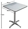 Bistro stolek 950364, hliník, stříbrný, 60 x 60 x 70/110 cm Náhled obrázku produktu 5