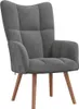 vidaXL Poltrona relax con sgabello in velluto grigio scuro Anteprima dell’immagine prodotto 5