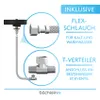 Diagrams illustrating included accessories for a kitchen sink rinser. Produktbild-Vorschau