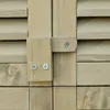 A close-up view of a wooden latch mechanism on a slatted wooden structure, possibly a garden shed or cabinet. Produktbild-Vorschau
