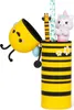 A bee-themed pencil case and pen holder with cute stationery items. Voir les images du produit