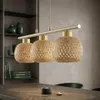 Luxolar LED závěsné svítidlo 3 žárovky E27 ratan Boho Náhled obrázku produktu 4