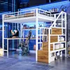 Czarne łóżko piętrowe z biurkiem i oświetleniem LED, Podgląd zdjęcia produktu 1