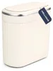WELLHAUS Mülleimer oval 15L creme Click Deckel schmal Bad Produktbild-Vorschau 1