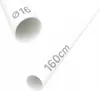 Two views of a white pipe, one close-up showing diameter and the other showing length. Anteprima dell’immagine prodotto