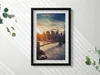 New York Manhattan und Sonnenuntergang– Wandbild mit Rahmen Produktbild-Vorschau 2