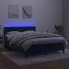 Boxspringbett mit Matratze & LED Dunkelblau 140x190 cm Samt Produktbild-Vorschau 2