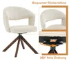 Lot de 2 chaises pivotantes rétro, en velours côtelé blanc Voir les images du produit 11