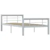 vidaXL Bettgestell Grau und Weiß Metall 100 × 200 cm -  Produktbild-Vorschau 3
