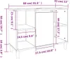 Diagram showing the dimensions of a furniture piece. Voir les images du produit