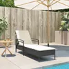 Sonnenliege mit Auflage Schwarz 63x200x81 cm Poly Rattan Produktbild-Vorschau 3