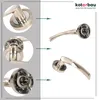 A collage of images showing different views and details of a door handle set. Náhled obrázku produktu