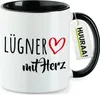 Huuraa Kaffeetasse Lügner mit Herz 330ml Schwarz Keramik Produktbild-Vorschau 1