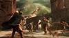 A battle scene in a snowy, mountainous environment with a character fighting orcs. Produktbild-Vorschau