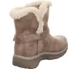A single taupe winter boot with cream-colored faux fur lining, shown from the side. Voir les images du produit