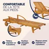 CASARIA® Chaise Longue Jardin Exterieur Tami Sun En Bois D Voir les images du produit 5