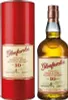 A bottle of Glenfarclas Highland Single Malt Scotch Whisky and its red cylindrical packaging are displayed side-by-side against a white background. Produktbild-Vorschau