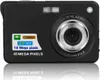 A black digital camera is shown against a white background, with a reflection below. Produktbild-Vorschau