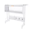 A white dish drying rack with two tiers and hooks on the lower section, shown against a white background. Podgląd zdjęcia produktu