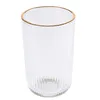 PRIMA DECO 6er Set Riffelgläser 400 ml mit Goldrand – hohe Produktbild-Vorschau 2
