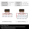 A diagram showing how a battery equalizer connects to batteries, with a specification table above. Náhled obrázku produktu