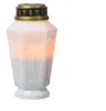 LED Grablicht - Grabkerze - orange flackernd - Timer- H: 15,5cm - für Außen - weiß Produktbild-Vorschau