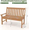 A diagram showing the dimensions of a wooden garden bench. Produktbild-Vorschau