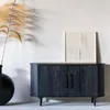 Kommode Schwarz - Mangoholz - 140x45x76cm - Kommode Merel - Produktbild-Vorschau 1