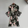 Damen Morgenmantel Kimono aus Satin-Optik Nachtmantel Produktbild-Vorschau 2