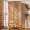 Kleiderschrank 80x50x177cm, Eichenoptik, 3D-Rillen, 3 Produktbild-Vorschau 13
