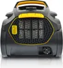 Front view of a black and yellow vacuum cleaner. Produktbild-Vorschau