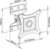 Techly ICA-LCD 201WH, 75 x 75 mm, 100 x 100 mm, -15 - 15°, Náhled obrázku produktu 4