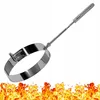 A metal clamp with a screw and a plastic anchor, set against a white background with a fiery overlay at the bottom. Produktbild-Vorschau