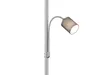 A close-up shot of a floor lamp with a silver pole and a brown fabric lampshade. Anteprima dell’immagine prodotto
