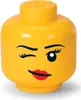 A yellow LEGO head storage container with a winking face. Produktbild-Vorschau