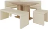 A dining set consisting of a corner bench, a table, a bench, and two stools. Produktbild-Vorschau