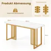 Product dimensions and seating capacity information for a dining table. Produktbild-Vorschau