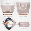 Collage showing different sizes and an open view of a travel bag, along with a smaller cosmetic bag. Náhľad obrázku produktu