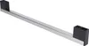 A silver metal bar with black plastic end caps against a white background. Produktbild-Vorschau