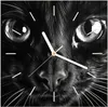 Wanduhr aus Glas mit Motiv Katzengesicht- 30 x 30 cm - Produktbild-Vorschau 1