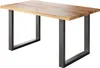 Esstisch Baumkante Holz-Optik Wildeiche 120 x 80 U-Gestell Produktbild-Vorschau 2