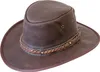 A brown leather hat on a white background. Produktbild-Vorschau