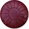 Marokkanischer Echtleder Pouf - Ganz Burgund - Produktbild-Vorschau 1