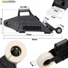 A collage of images showing a drywall tape applicator tool with dimensions and a roll of tape. Náhľad obrázku produktu